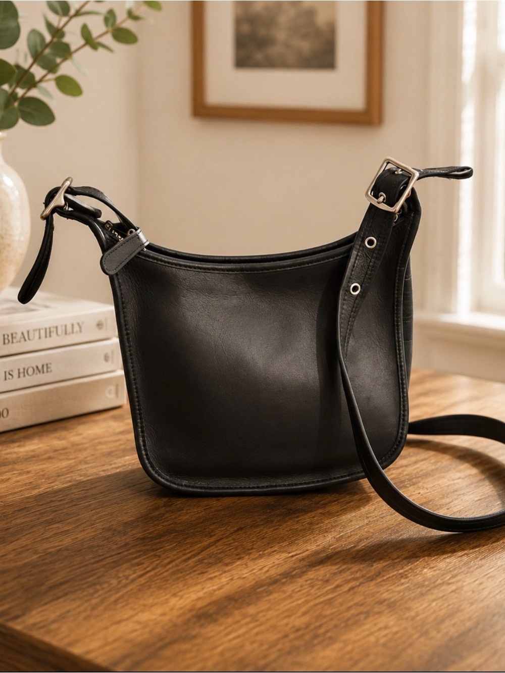 Coach Black Leather Crossbody Bag 9950